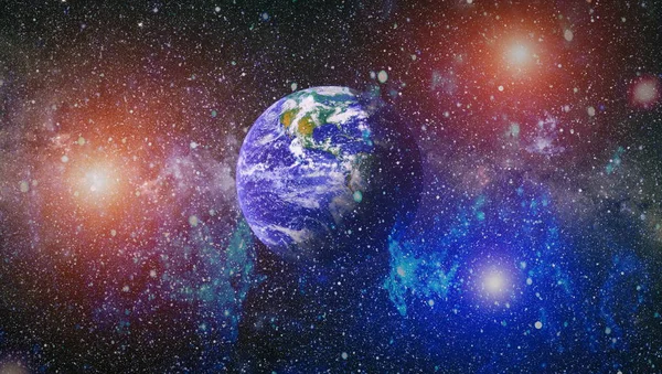 Dünya gezegeni. Doğu hemisphere. NASA tarafından döşenmiş bu görüntü öğelerini.