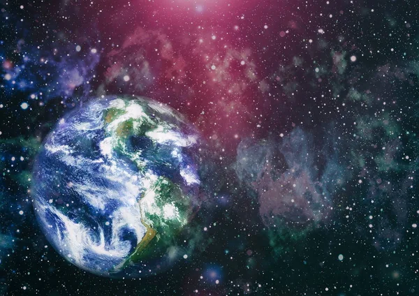 Dünya gezegeni. Doğu hemisphere. NASA tarafından döşenmiş bu görüntü öğelerini.