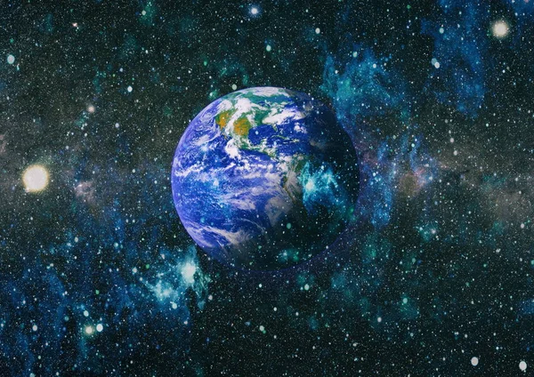 Dünya gezegeni. Doğu hemisphere. NASA tarafından döşenmiş bu görüntü öğelerini.