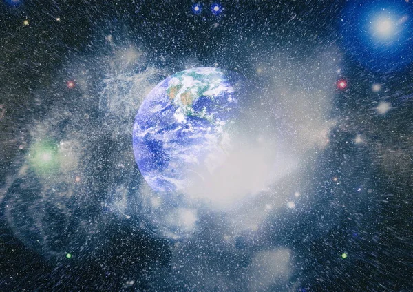 Dünya gezegeni. Doğu hemisphere. NASA tarafından döşenmiş bu görüntü öğelerini.