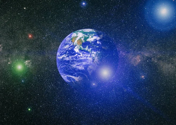 Dünya gezegeni. Doğu hemisphere. NASA tarafından döşenmiş bu görüntü öğelerini.