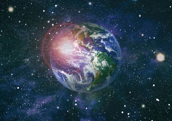 Dünya gezegeni. Doğu hemisphere. NASA tarafından döşenmiş bu görüntü öğelerini.