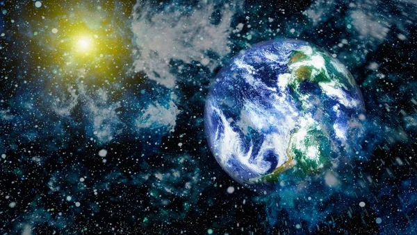 Dünya gezegeni. Doğu hemisphere. NASA tarafından döşenmiş bu görüntü öğelerini.