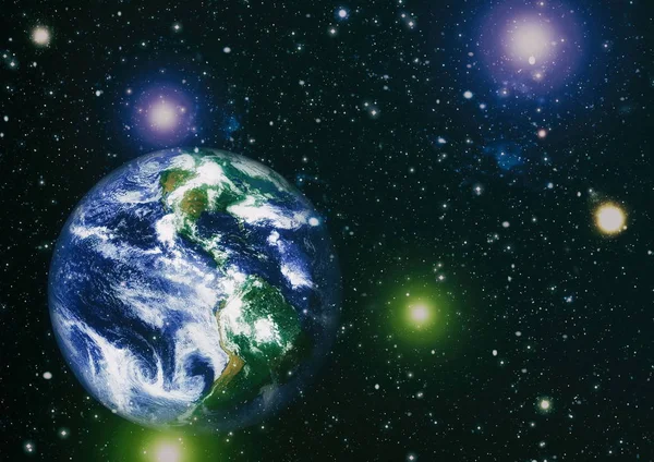 Dünya gezegeni. Doğu hemisphere. NASA tarafından döşenmiş bu görüntü öğelerini.