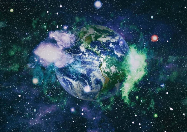 Dünya gezegeni. Doğu hemisphere. NASA tarafından döşenmiş bu görüntü öğelerini.