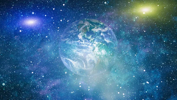 Dünya gezegeni. Doğu hemisphere. NASA tarafından döşenmiş bu görüntü öğelerini.