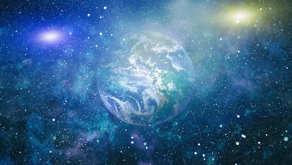 Dünya gezegeni. Doğu hemisphere. NASA tarafından döşenmiş bu görüntü öğelerini.