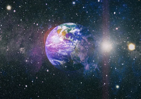 Dünya gezegeni. Doğu hemisphere. NASA tarafından döşenmiş bu görüntü öğelerini.