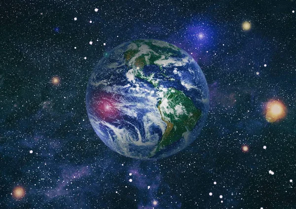 Dünya gezegeni. Doğu hemisphere. NASA tarafından döşenmiş bu görüntü öğelerini.