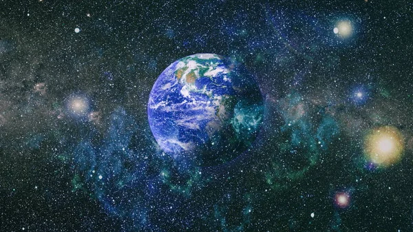 Dünya gezegeni. Doğu hemisphere. NASA tarafından döşenmiş bu görüntü öğelerini.