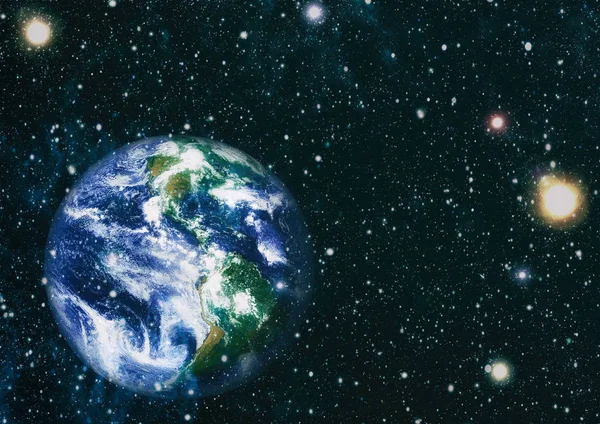 Dünya gezegeni. Doğu hemisphere. NASA tarafından döşenmiş bu görüntü öğelerini.