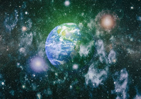 Dünya gezegeni. Doğu hemisphere. NASA tarafından döşenmiş bu görüntü öğelerini.