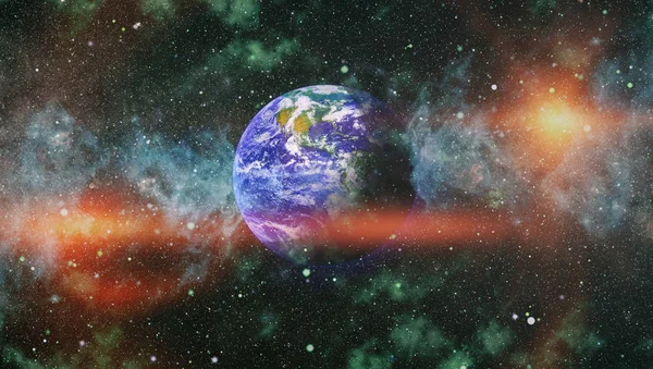 Dünya gezegeni. Doğu hemisphere. NASA tarafından döşenmiş bu görüntü öğelerini.