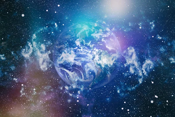 Dünya gezegeni. Doğu hemisphere. NASA tarafından döşenmiş bu görüntü öğelerini.