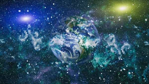 Dünya gezegeni. Doğu hemisphere. NASA tarafından döşenmiş bu görüntü öğelerini.