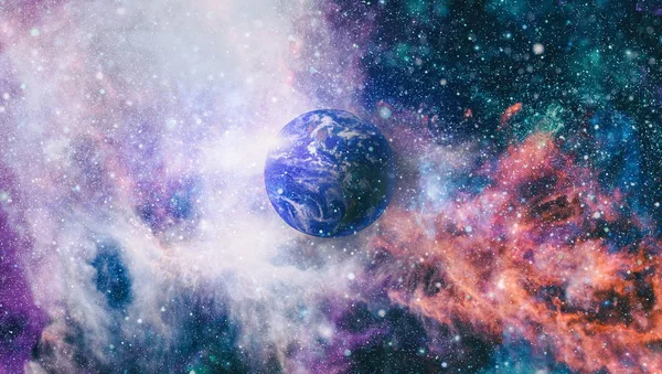 Dünya gezegeni. Doğu hemisphere. NASA tarafından döşenmiş bu görüntü öğelerini.