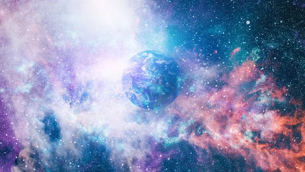 Dünya gezegeni. Doğu hemisphere. NASA tarafından döşenmiş bu görüntü öğelerini.