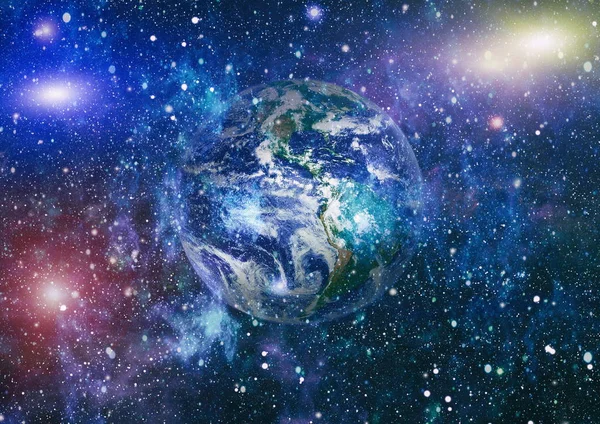 Dünya gezegeni. Doğu hemisphere. NASA tarafından döşenmiş bu görüntü öğelerini.