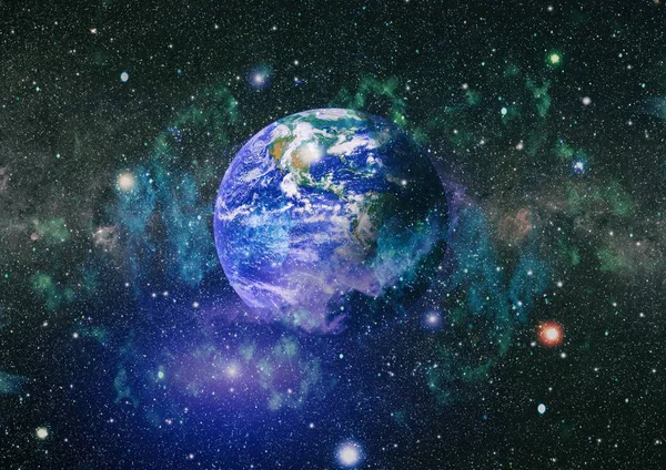 Dünya gezegeni. Doğu hemisphere. NASA tarafından döşenmiş bu görüntü öğelerini.