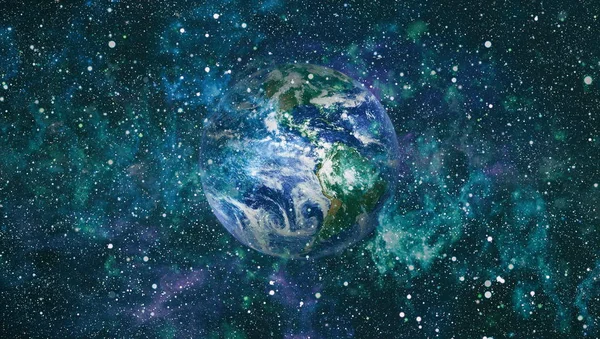 Dünya gezegeni. Doğu hemisphere. NASA tarafından döşenmiş bu görüntü öğelerini.