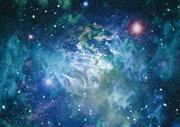 Dünya gezegeni. Doğu hemisphere. NASA tarafından döşenmiş bu görüntü öğelerini.