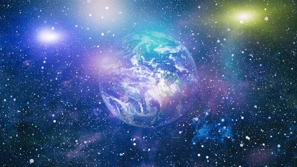 Dünya gezegeni. Doğu hemisphere. NASA tarafından döşenmiş bu görüntü öğelerini.