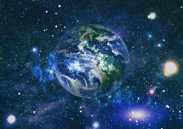 Dünya gezegeni. Doğu hemisphere. NASA tarafından döşenmiş bu görüntü öğelerini.