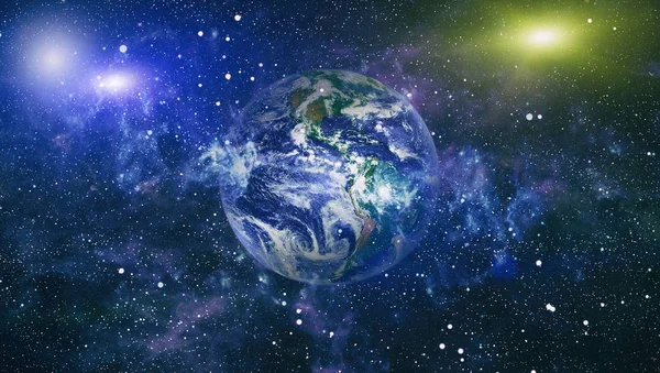 Dünya gezegeni. Doğu hemisphere. NASA tarafından döşenmiş bu görüntü öğelerini.