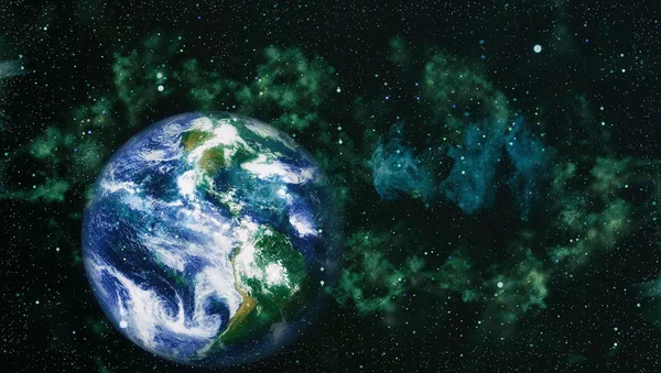 Dünya gezegeni. Doğu hemisphere. NASA tarafından döşenmiş bu görüntü öğelerini.