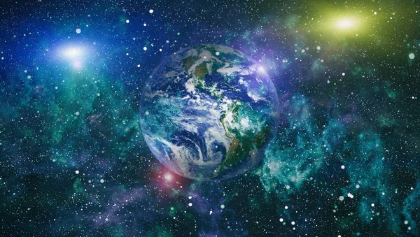 Dünya gezegeni. Doğu hemisphere. NASA tarafından döşenmiş bu görüntü öğelerini.