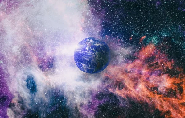 Dünya gezegeni. Doğu hemisphere. NASA tarafından döşenmiş bu görüntü öğelerini.