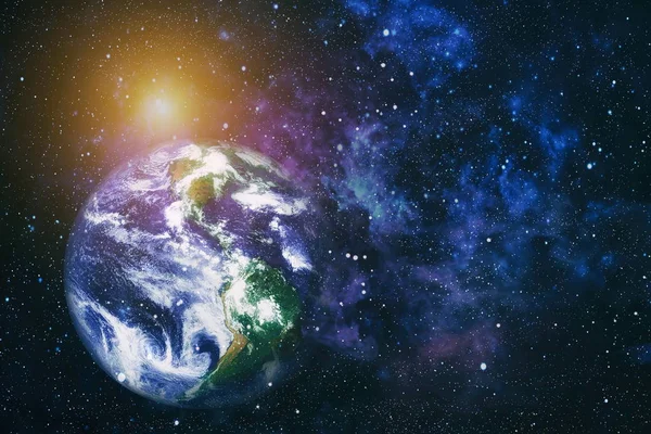 Dünya gezegeni. Doğu hemisphere. NASA tarafından döşenmiş bu görüntü öğelerini.