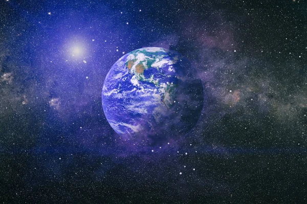 Dünya gezegeni. Doğu hemisphere. NASA tarafından döşenmiş bu görüntü öğelerini.