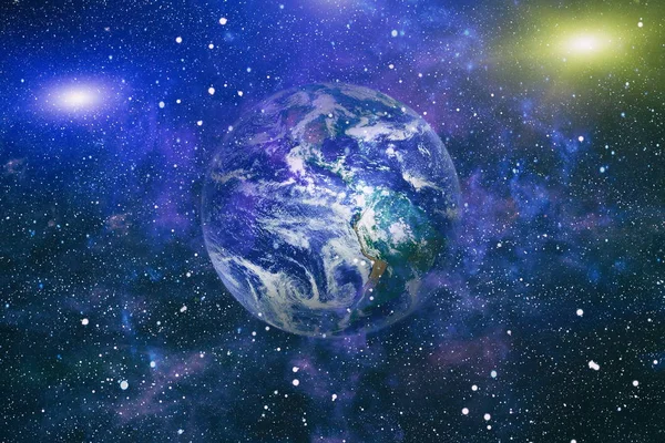 Dünya gezegeni. Doğu hemisphere. NASA tarafından döşenmiş bu görüntü öğelerini.