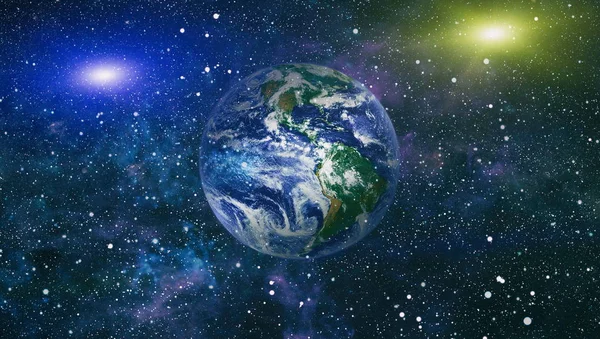 Dünya gezegeni. Doğu hemisphere. NASA tarafından döşenmiş bu görüntü öğelerini.