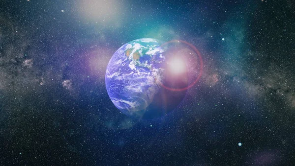 Dünya gezegeni. Doğu hemisphere. NASA tarafından döşenmiş bu görüntü öğelerini.