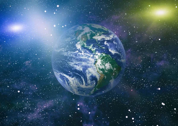 Dünya gezegeni. Doğu hemisphere. NASA tarafından döşenmiş bu görüntü öğelerini.