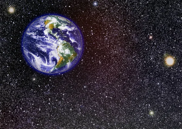 地球在太空拼贴画 抽象墙纸 我们的家 Nasa 提供的这个图像的元素 — 图库照片