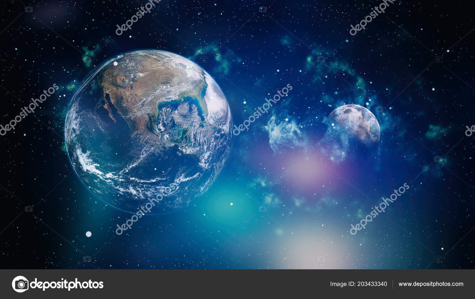 Terra Lua Espaço Sobre Fundo Negro Imagem Extremamente Detalhada Incluindo  — Foto © Maximusdn #203433340, image size:1600x1007