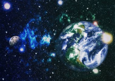 Dünya ve ay tutulması, Nasa tarafından döşenmiş öğeler dahil olmak üzere son derece ayrıntılı görüntü.