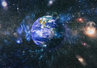 Dünya ve ay tutulması, Nasa tarafından döşenmiş öğeler dahil olmak üzere son derece ayrıntılı görüntü.