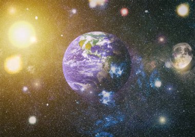 Dünya ve ay tutulması, Nasa tarafından döşenmiş öğeler dahil olmak üzere son derece ayrıntılı görüntü.