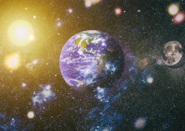 Dünya ve ay tutulması, Nasa tarafından döşenmiş öğeler dahil olmak üzere son derece ayrıntılı görüntü.