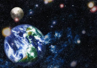 Dünya ve ay tutulması, Nasa tarafından döşenmiş öğeler dahil olmak üzere son derece ayrıntılı görüntü.