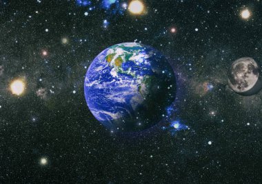 Dünya ve ay tutulması, Nasa tarafından döşenmiş öğeler dahil olmak üzere son derece ayrıntılı görüntü.