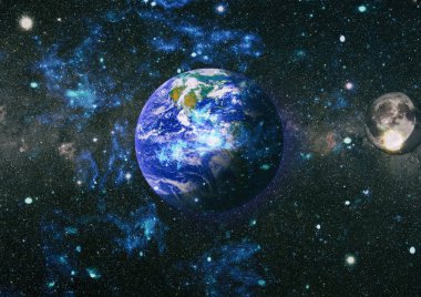 Dünya ve ay tutulması, Nasa tarafından döşenmiş öğeler dahil olmak üzere son derece ayrıntılı görüntü.