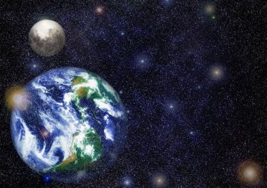 Dünya ve ay tutulması, Nasa tarafından döşenmiş öğeler dahil olmak üzere son derece ayrıntılı görüntü.