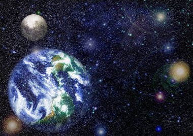 Dünya ve ay tutulması, Nasa tarafından döşenmiş öğeler dahil olmak üzere son derece ayrıntılı görüntü.