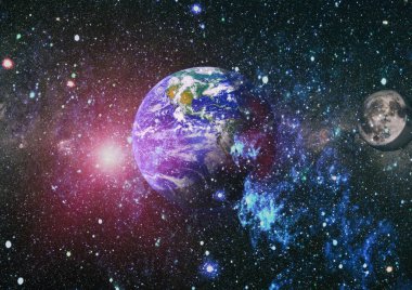 Dünya ve ay tutulması, Nasa tarafından döşenmiş öğeler dahil olmak üzere son derece ayrıntılı görüntü.