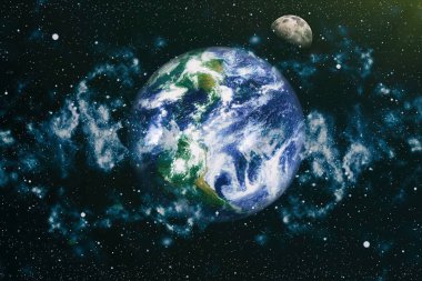 Dünya ve ay tutulması, Nasa tarafından döşenmiş öğeler dahil olmak üzere son derece ayrıntılı görüntü.